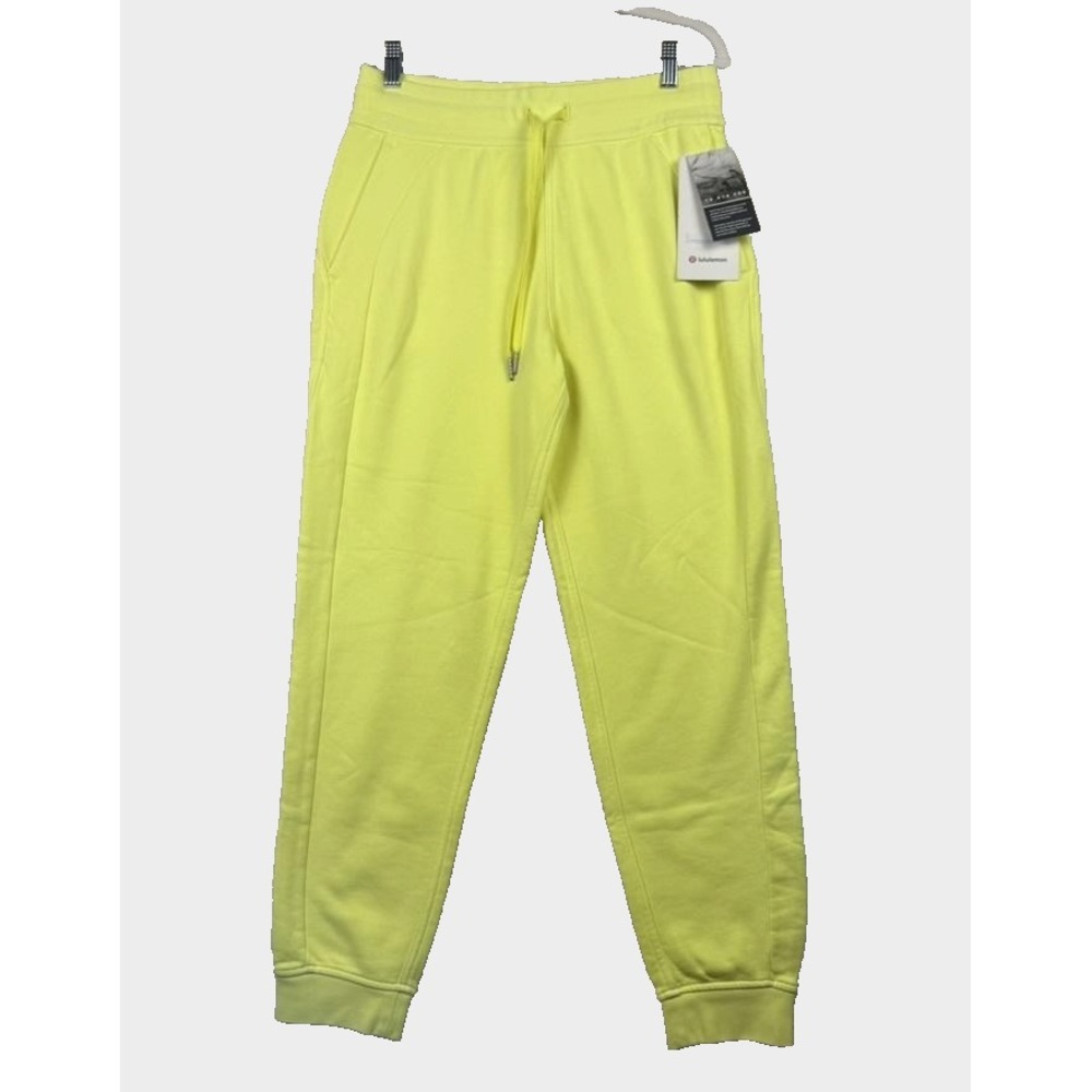 Lululemon Joggers Womens 8 Neon Wash Yellow Scuba‎ High Rise Sweatpants LW5EEQS